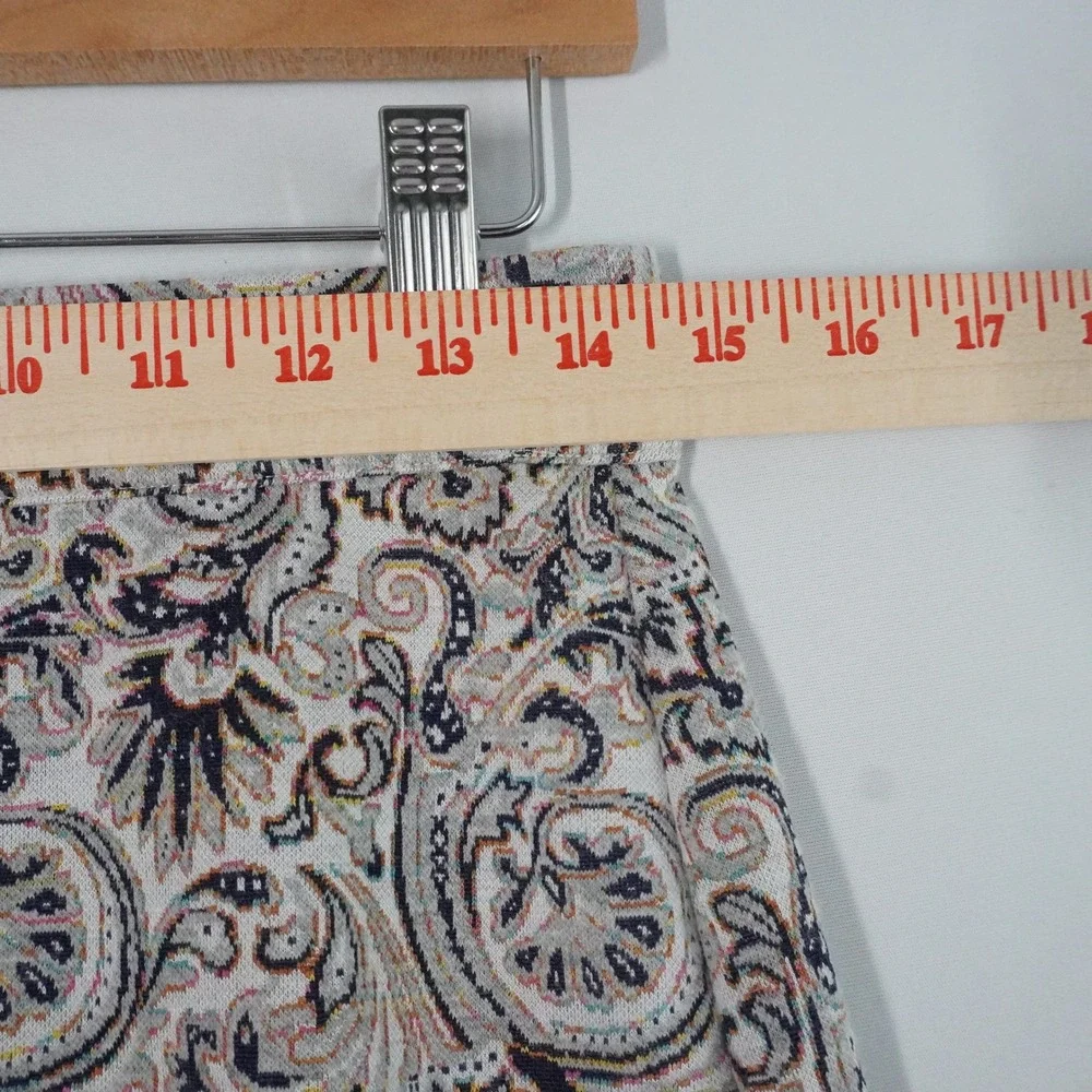 Free People M Paisley Print Stretch Mini Skirt Casual Everyday Skater Style Boho